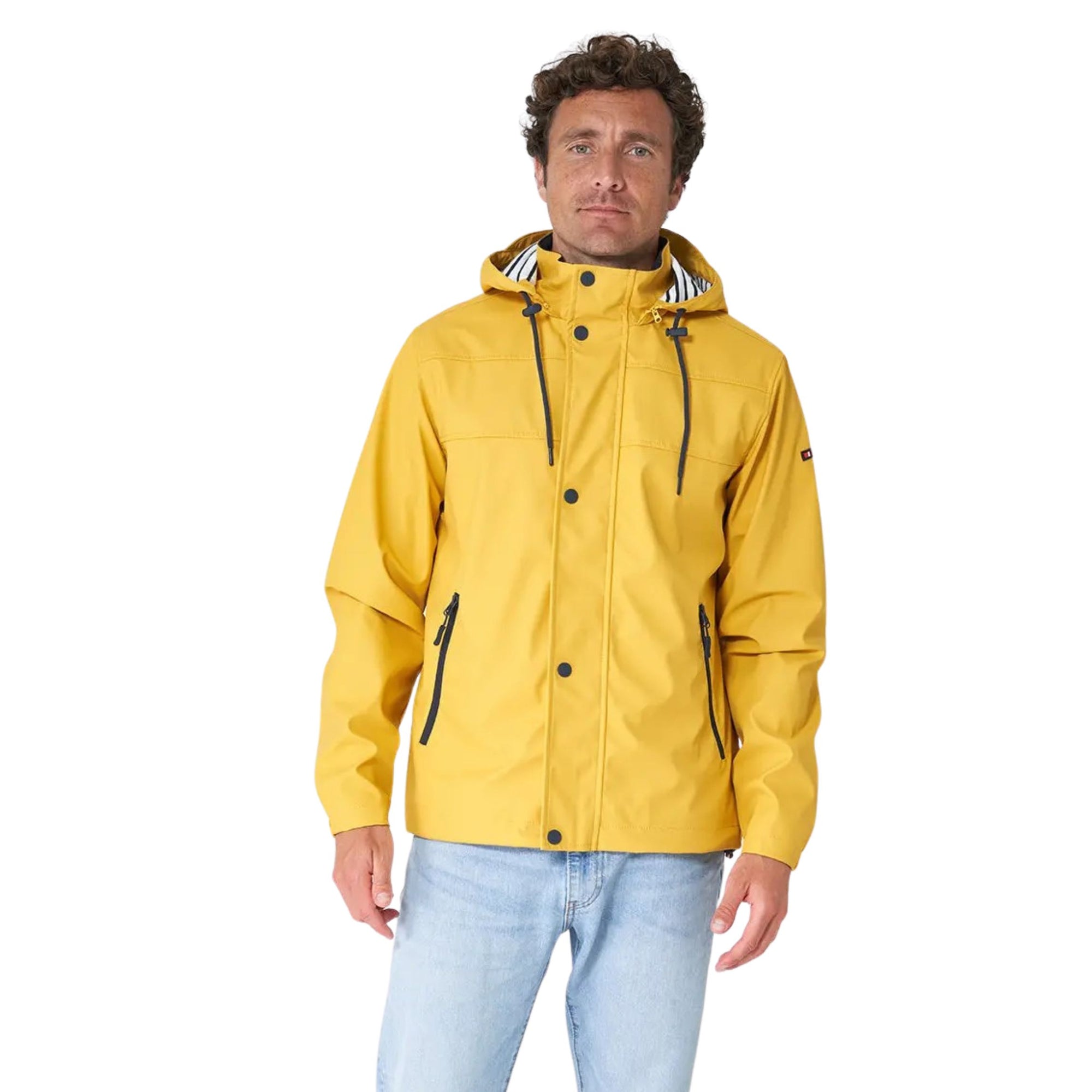 Raincoat with Striped Lining for Men