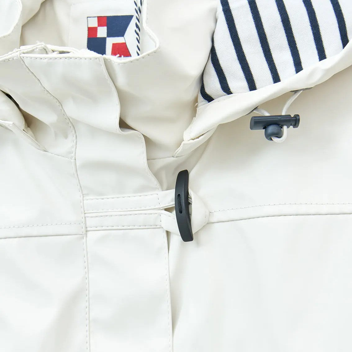 Nautical Raincoat with Striped Lining for Women - S25