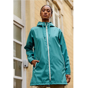 Long Raincoat with Zipper for Women