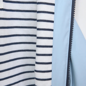 Babys Rain Jacket with Whale Pockets and Stripe Cotton Lining - S25