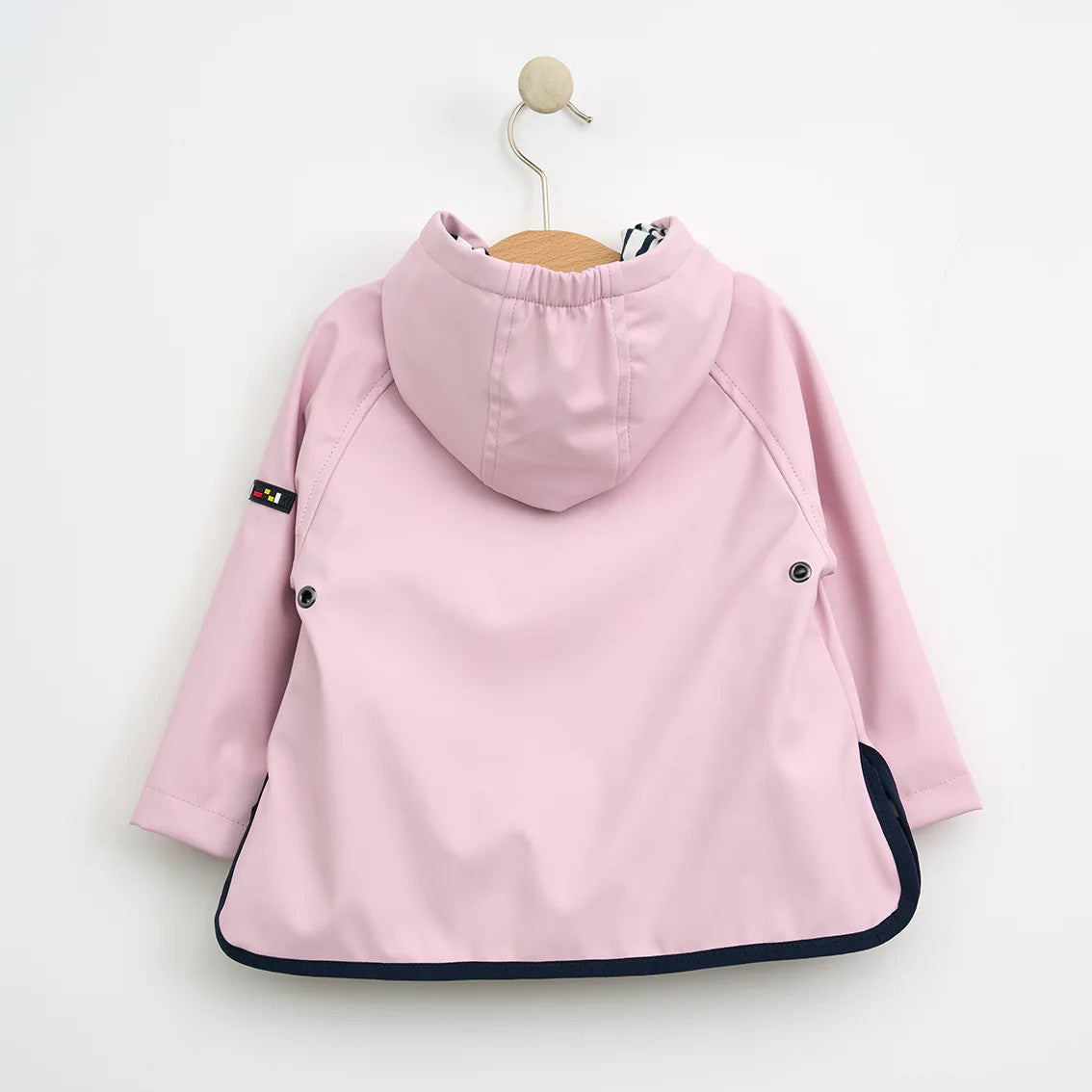Babys Rain Jacket with Whale Pockets and Stripe Cotton Lining - S25