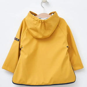 Babys Rain Jacket with Whale Pockets and Stripe Cotton Lining - S25