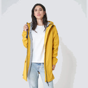 Raincoat with Striped Fleece Lining for Women