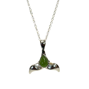 Jade Whale Tail Pendant with Chain