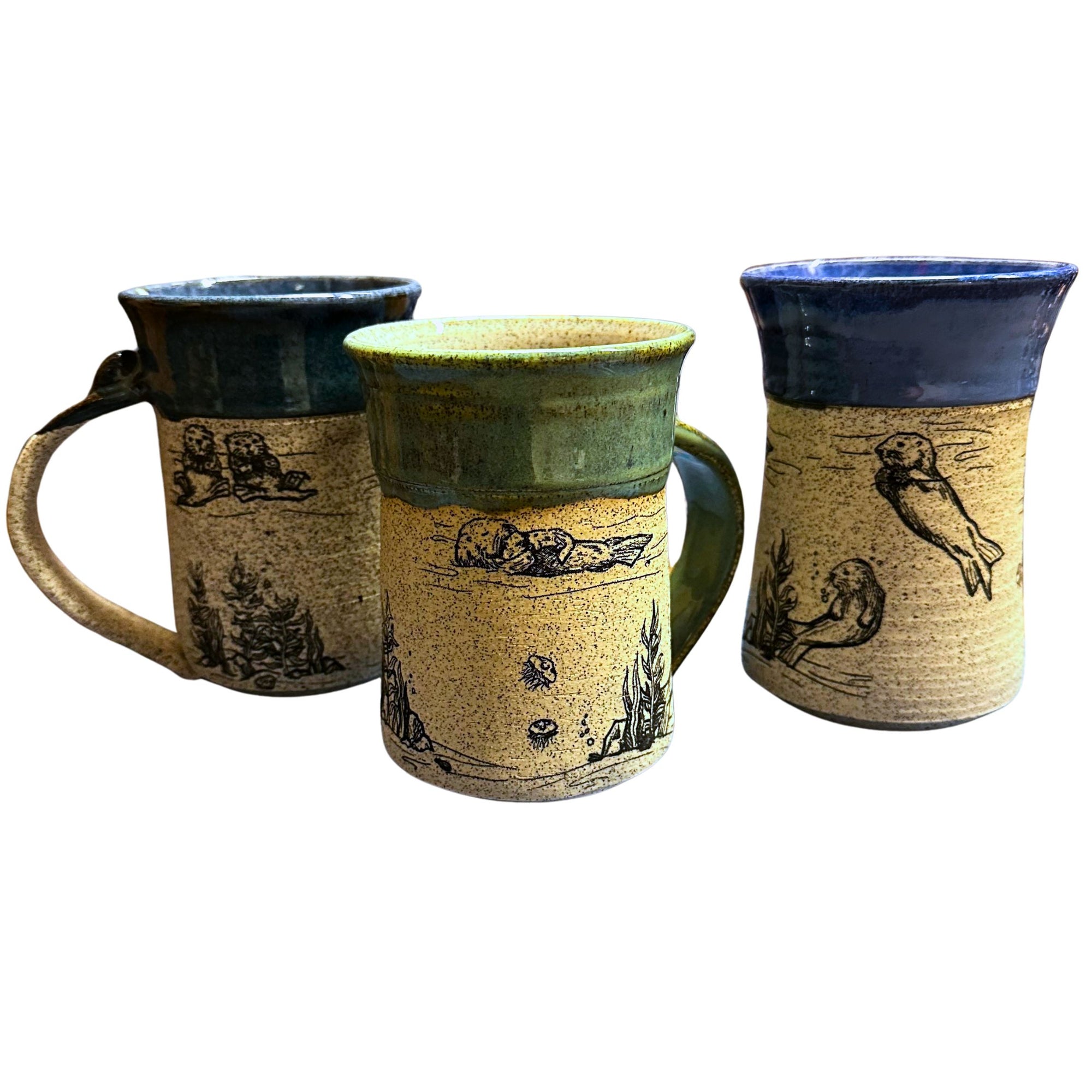 Stoneware Pottery Decal Mug