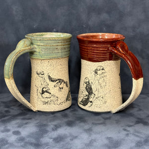 Stoneware Pottery Decal Mugs