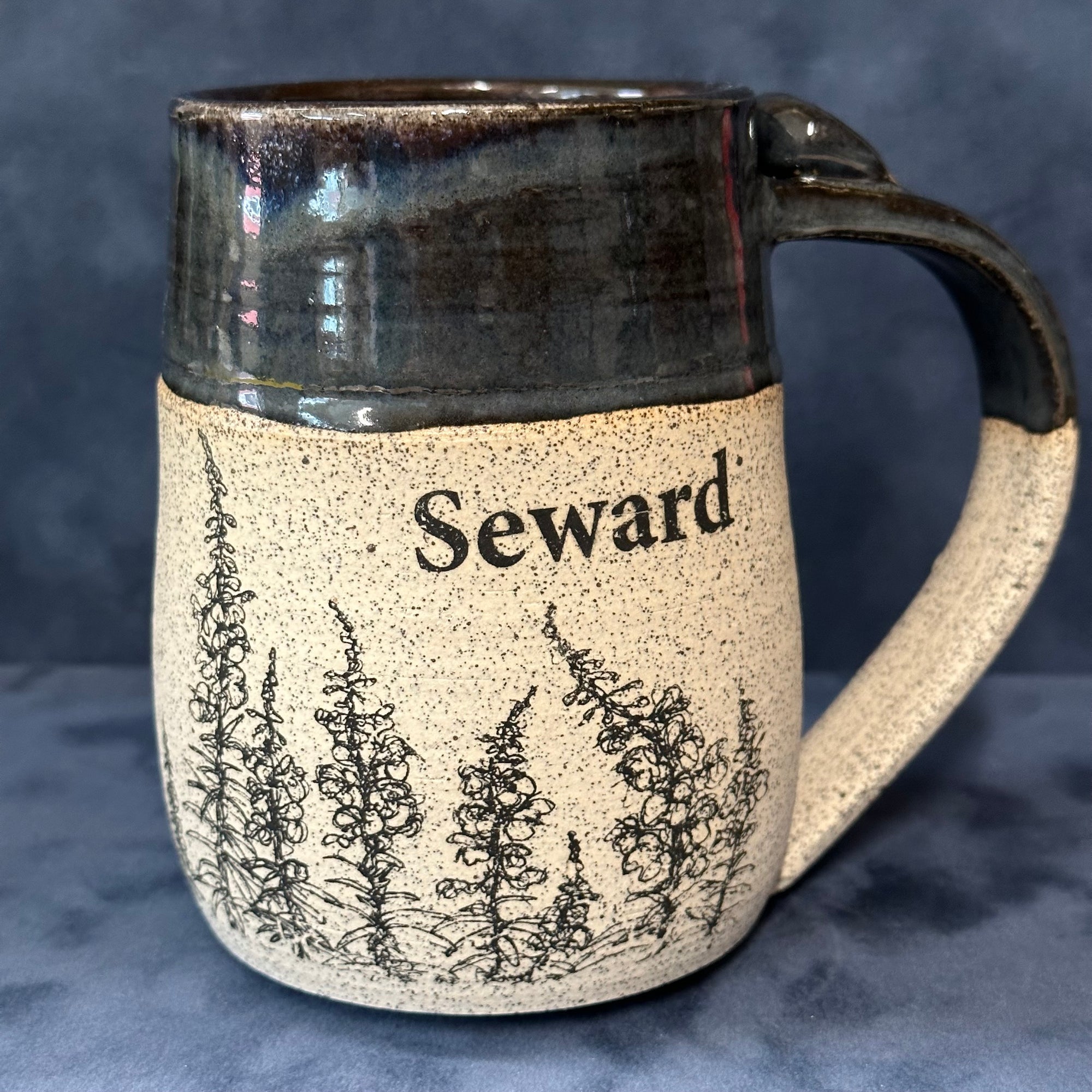 Stoneware Pottery Decal Mugs