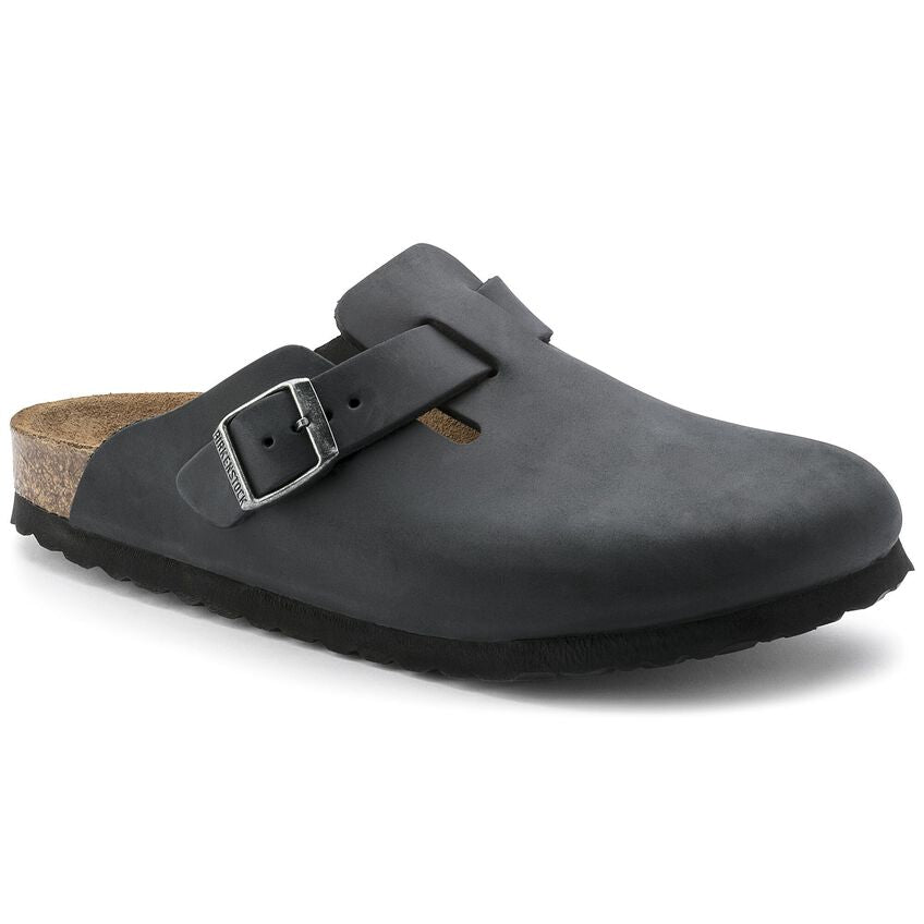 Boston Soft Footbed Clog - Oiled Leather Black