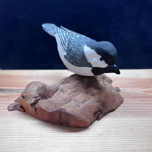 Black Capped Chickadee Wood Carved