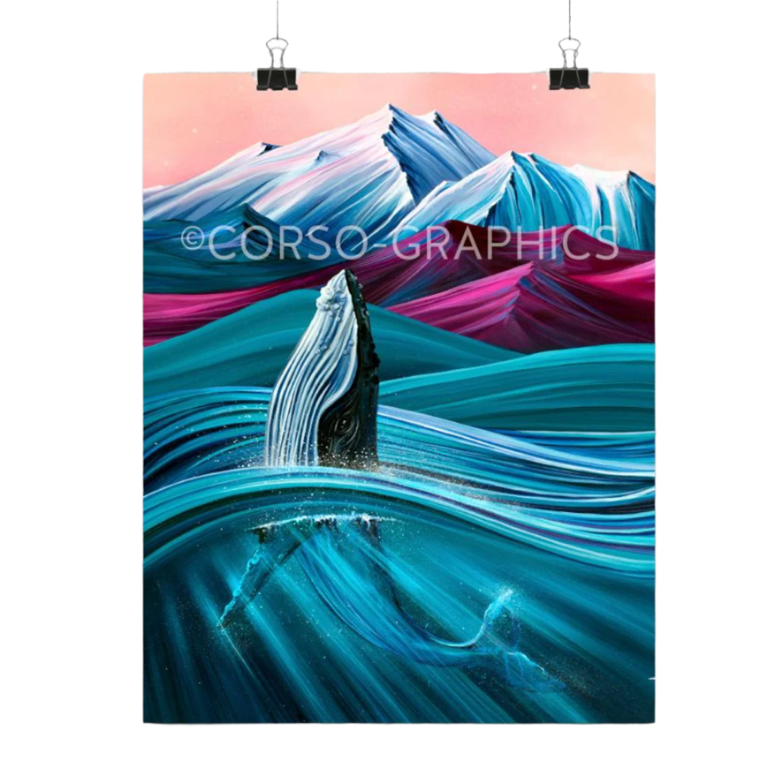 Breaching Whale Print