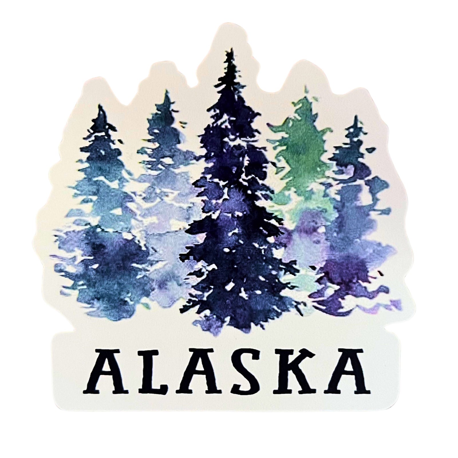 Watercolor Spruce Sticker 3 Inch
