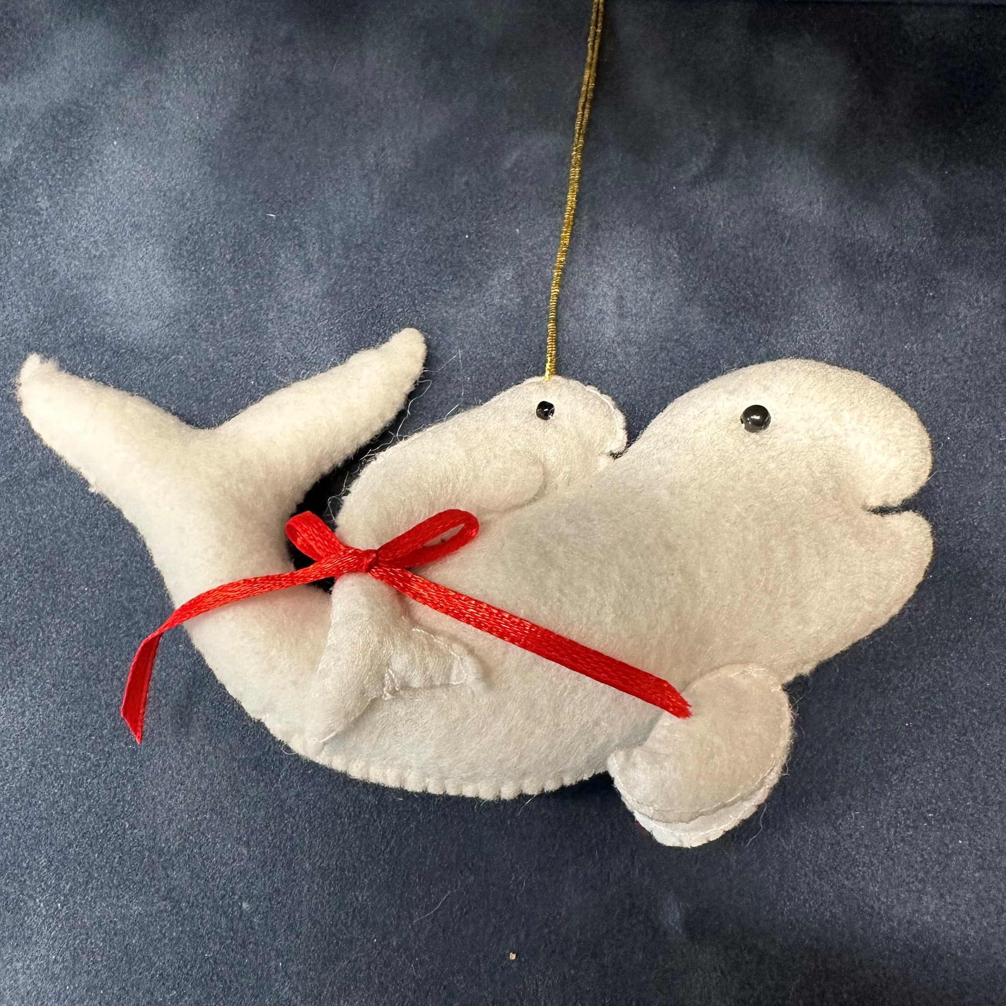 Beluga and Baby Felt Ornament
