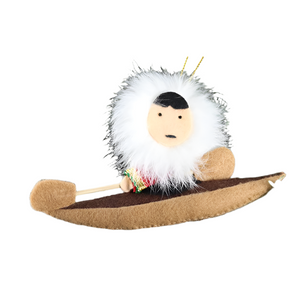 Eskimo in Kayak Felt Ornament
