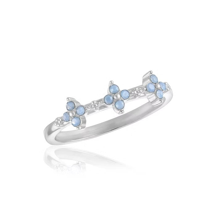 Air Blue Opal Mini Flower Stack Ring