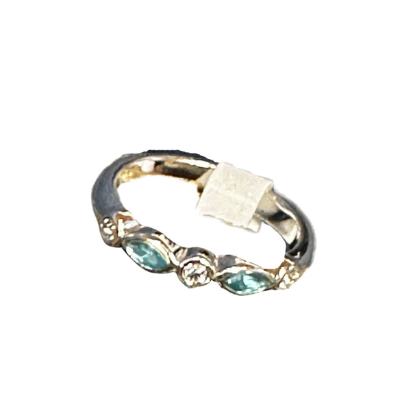 Blue Diamond Endless Oval Stack Ring - Forests, Tides, and Treasures
