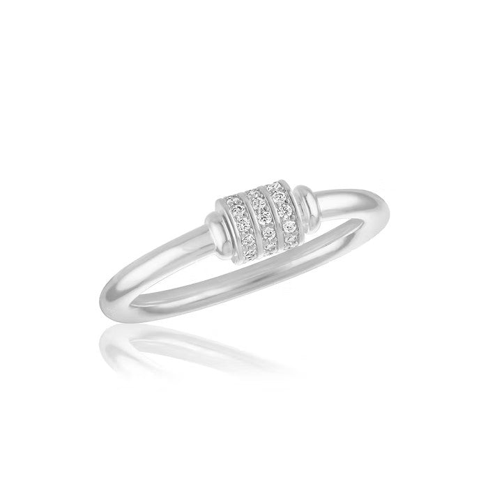 CZ Barrel Spinning Stack Ring