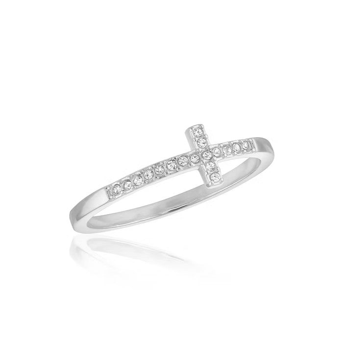 CZ Cross Stack Ring