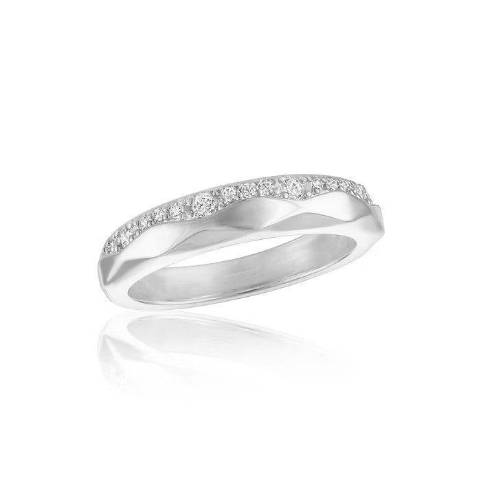 CZ Wavy Contour Stack Ring