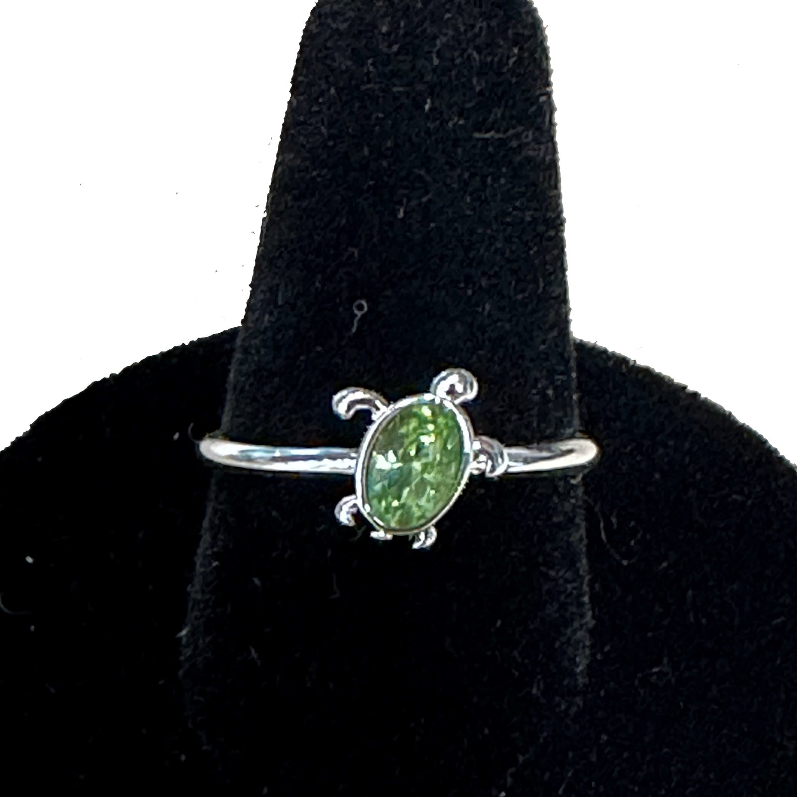 Chrysolite Cubic Zirconia Turtle Stack Ring