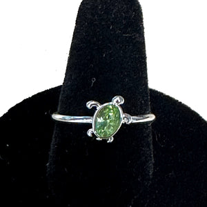 Chrysolite Cubic Zirconia Turtle Stack Ring
