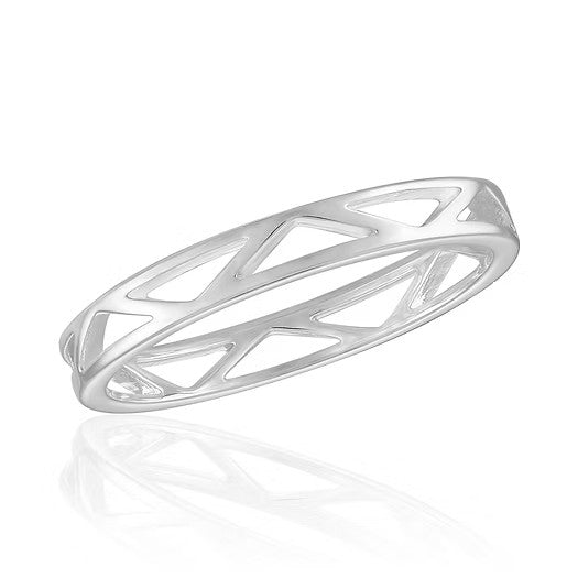 Cut-out Geometric Band Stack Ring