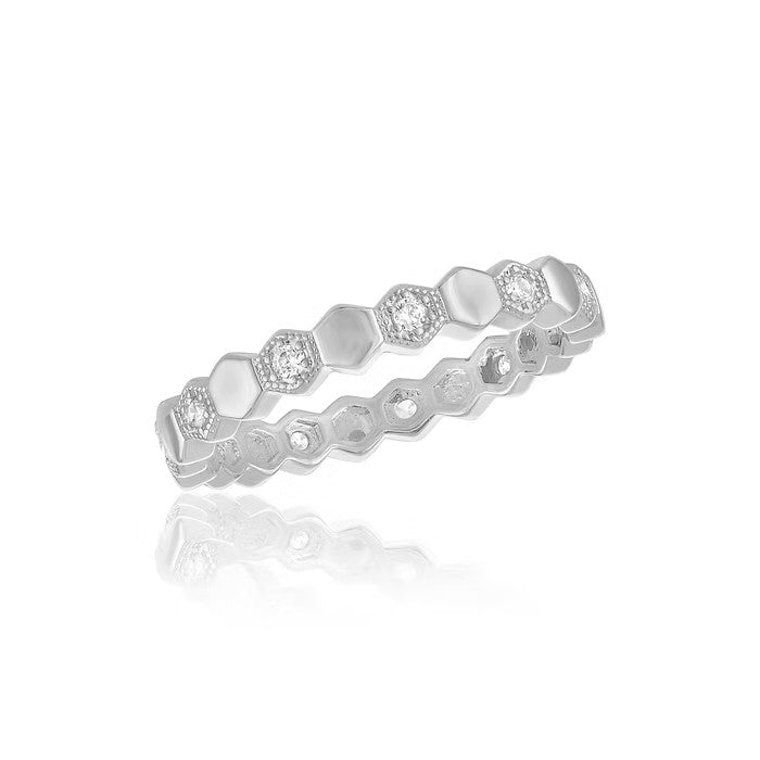 Honeycomb Eternity Stack Ring