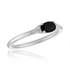 Oval Jet Black Statement Stack Ring