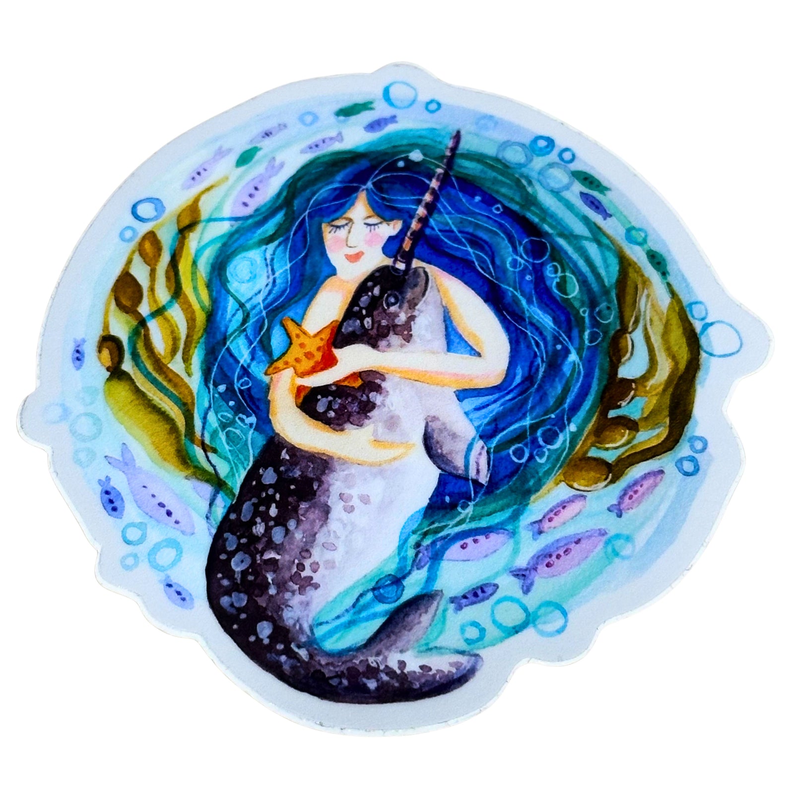 Hug A Narwhal Sticker