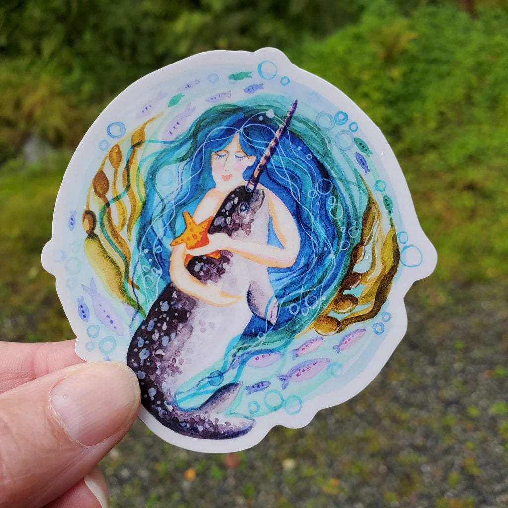Hug A Narwhal Sticker