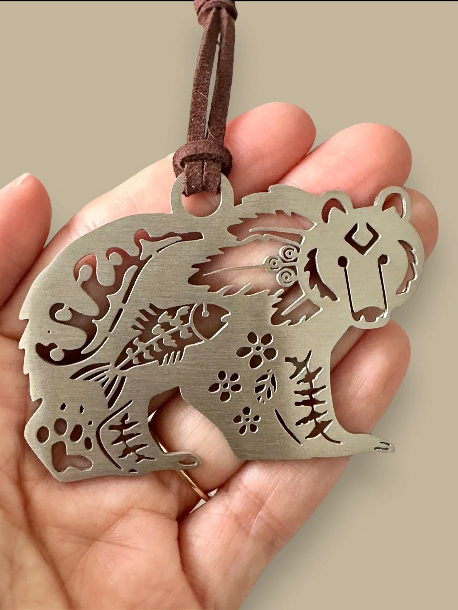 Alaskan Bear Stainless Steel Ornament