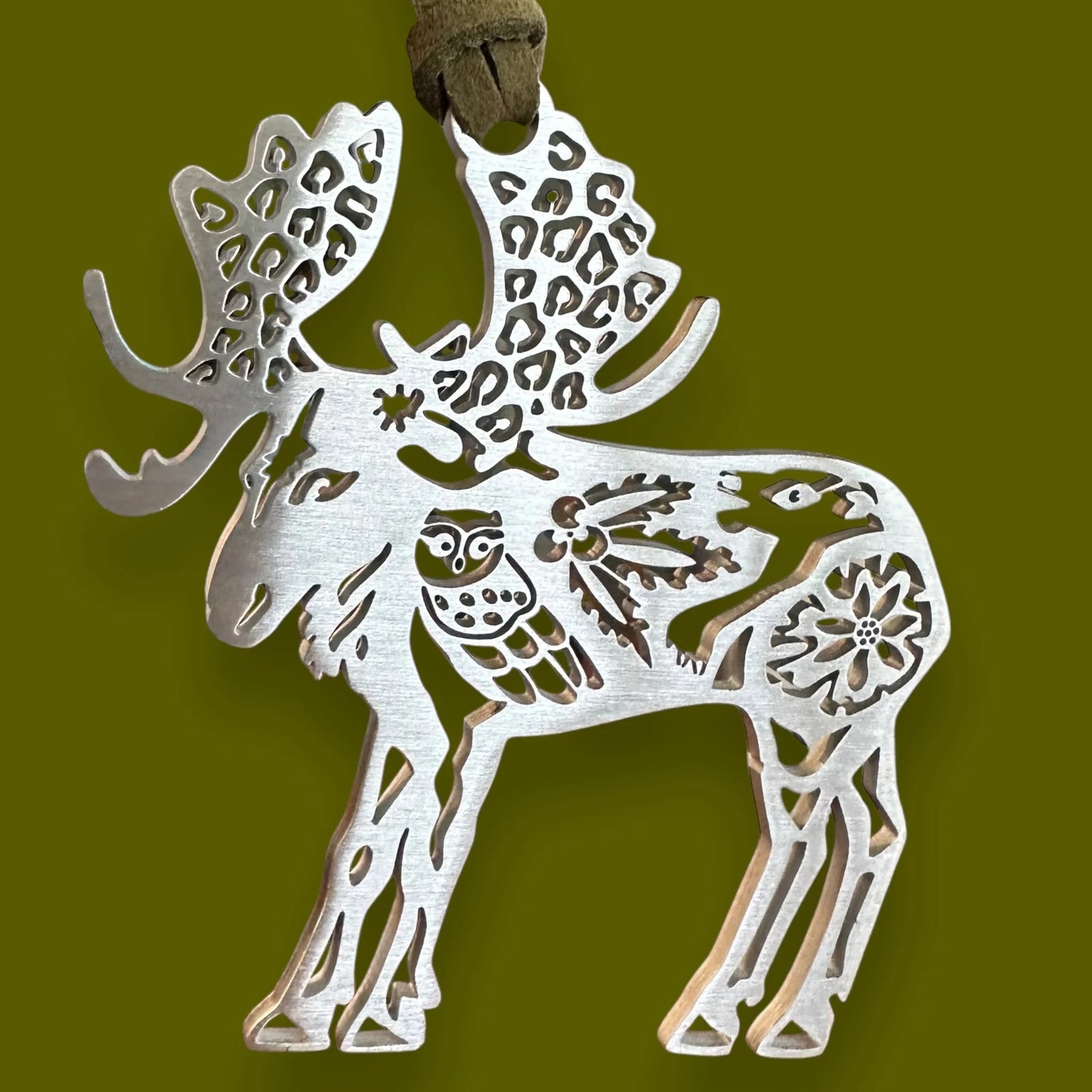 Alaskan Moose Stainless Steel Ornament