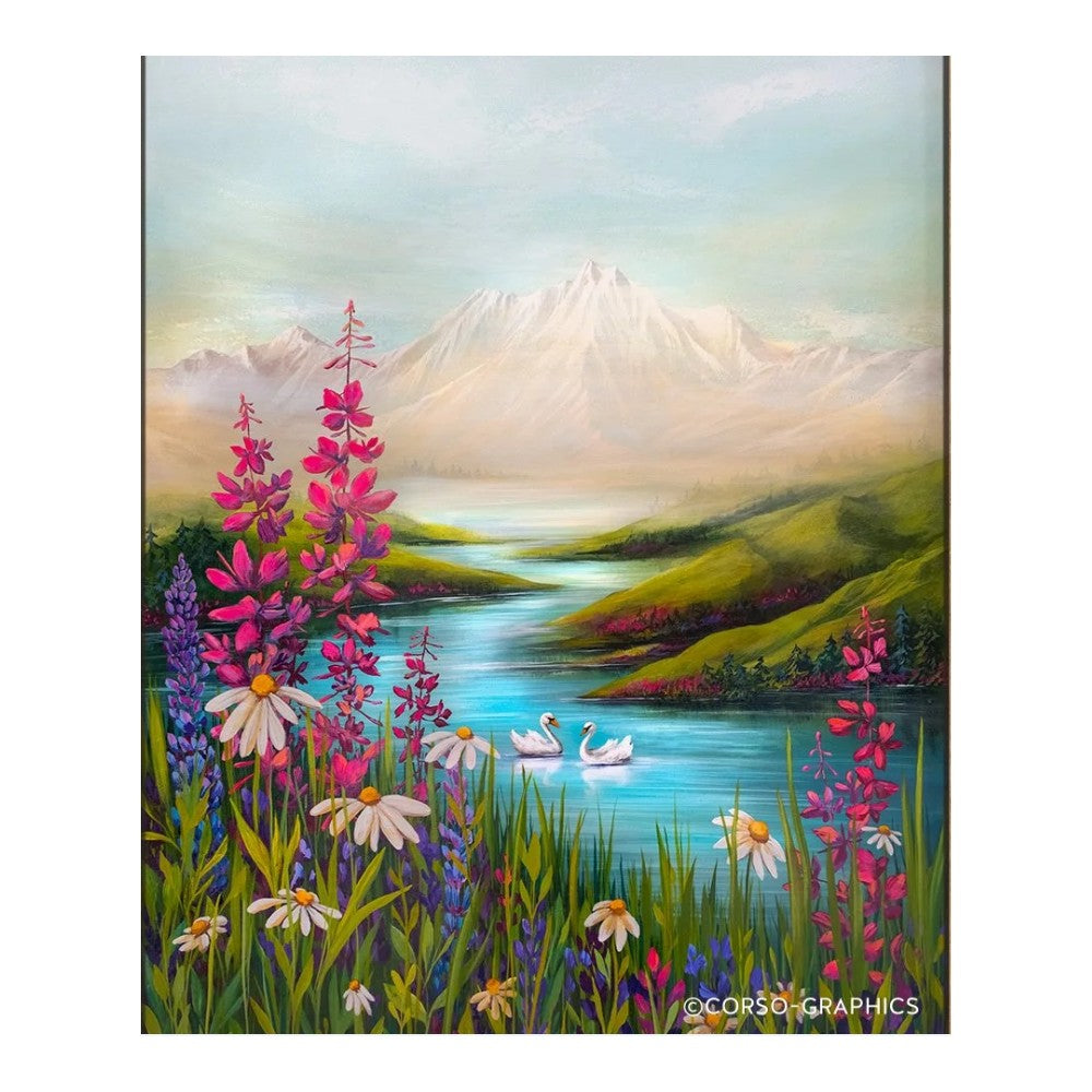 Swan Lake Framed Canvas Print