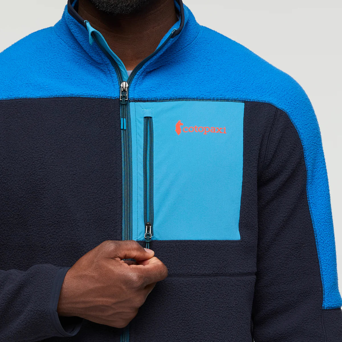Abrazo Full Zip Fleece Jacket for Men - Atlantic and Carbon