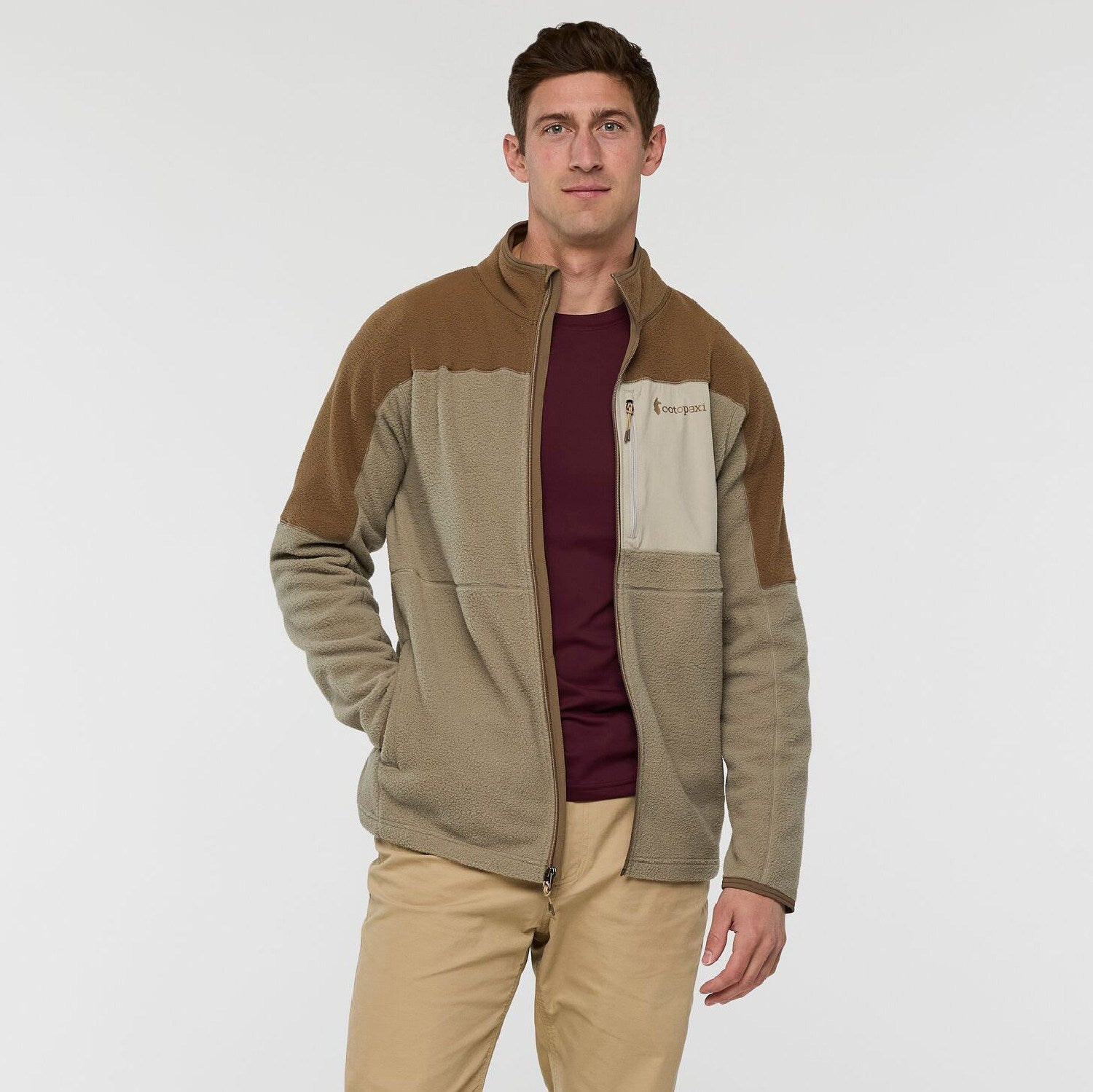 Abrazo Full Zip Fleece Jacket for Men - Dune and Stone
