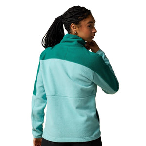 Abrazo Half Zip Fleece Jacket for Women - Malachite & Tide Pool