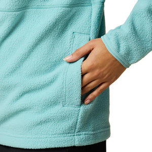 Abrazo Half Zip Fleece Jacket for Women - Malachite & Tide Pool