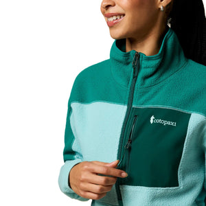 Abrazo Half Zip Fleece Jacket for Women - Malachite & Tide Pool