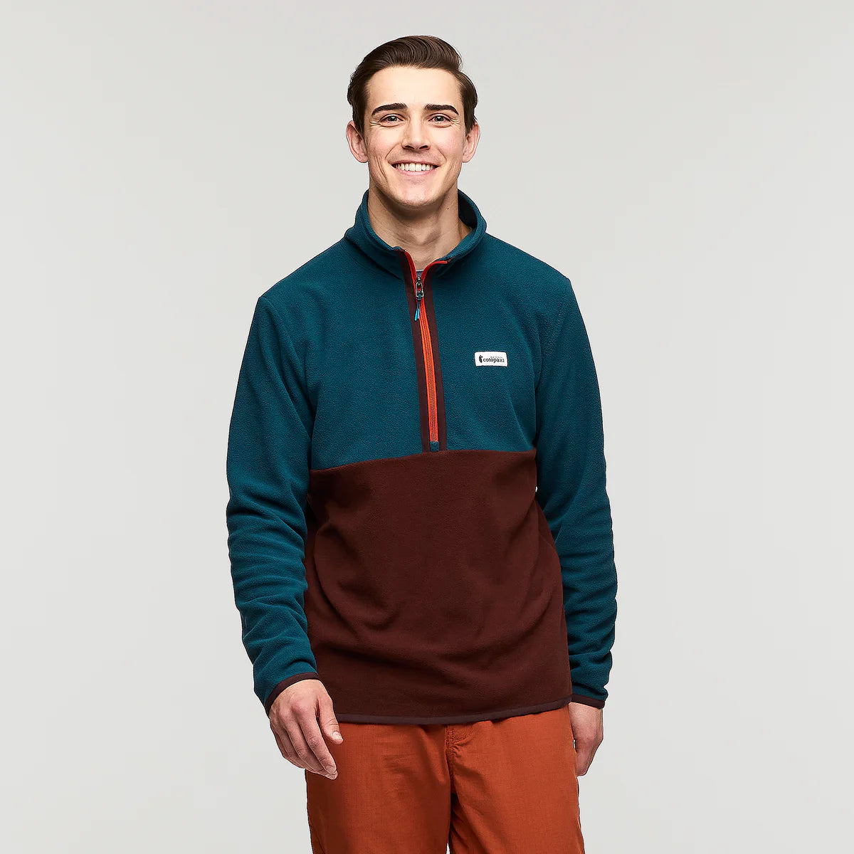 Amado Fleece Pullover for Men - Abyss and Chestnut