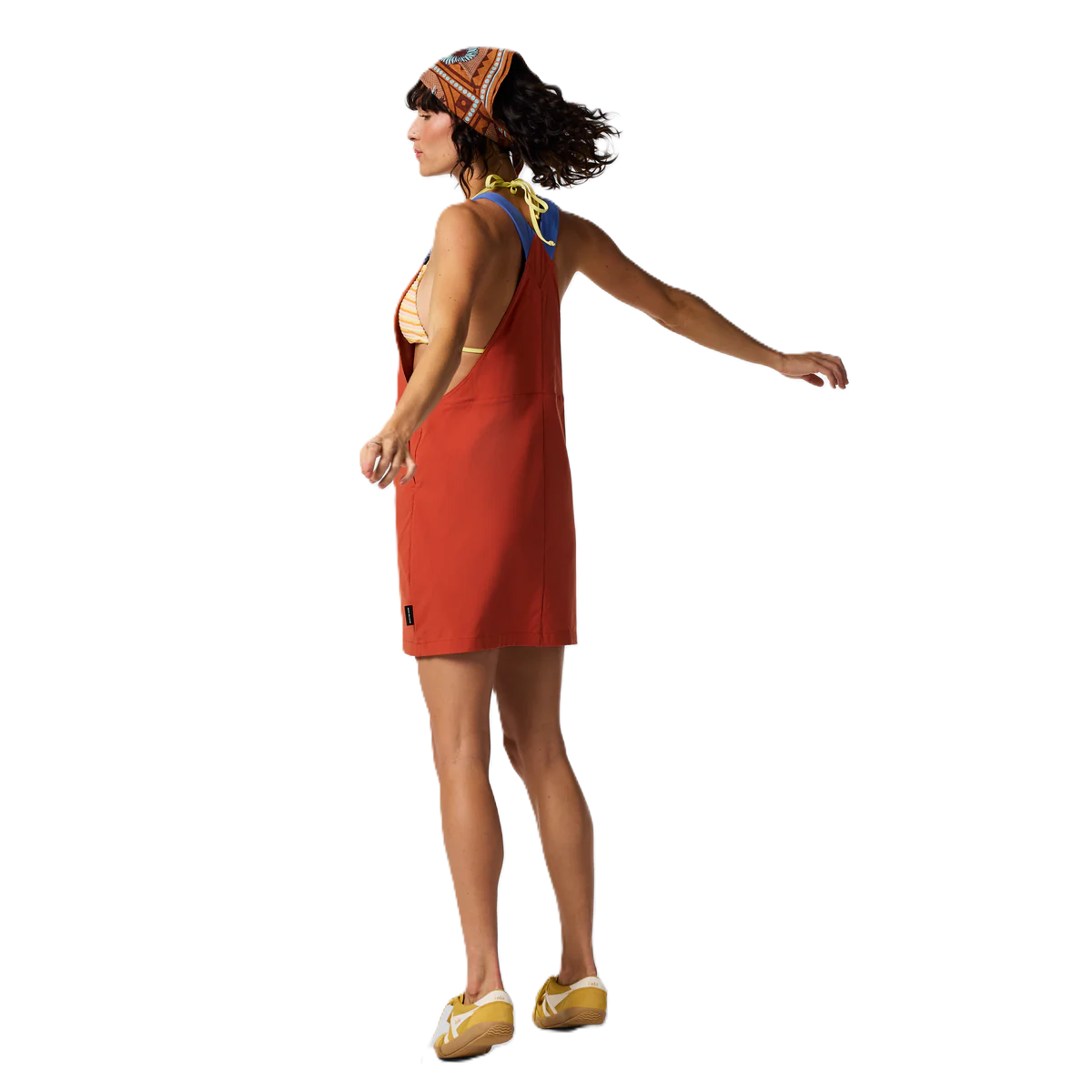 women orange overall dress Corduroy Overall Dress
