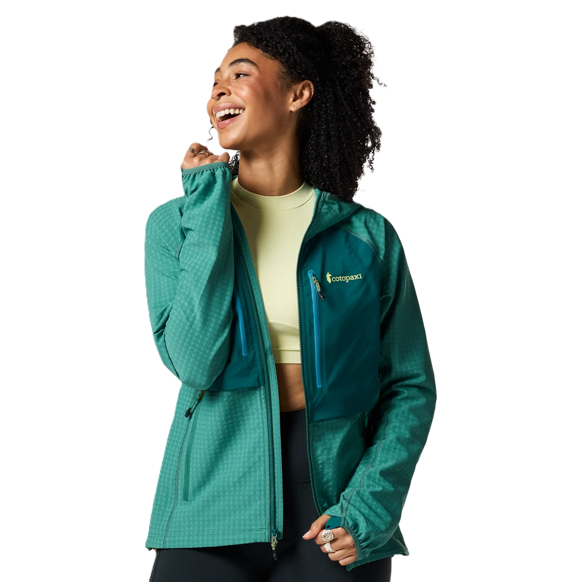 Yermo Hooded Jacket for Women - Juniper and Deep Ocean