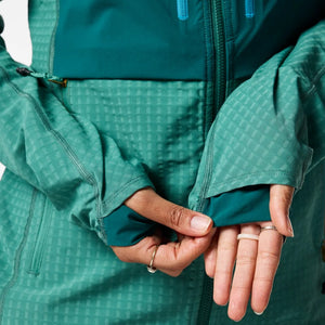 Yermo Hooded Jacket for Women - Juniper and Deep Ocean