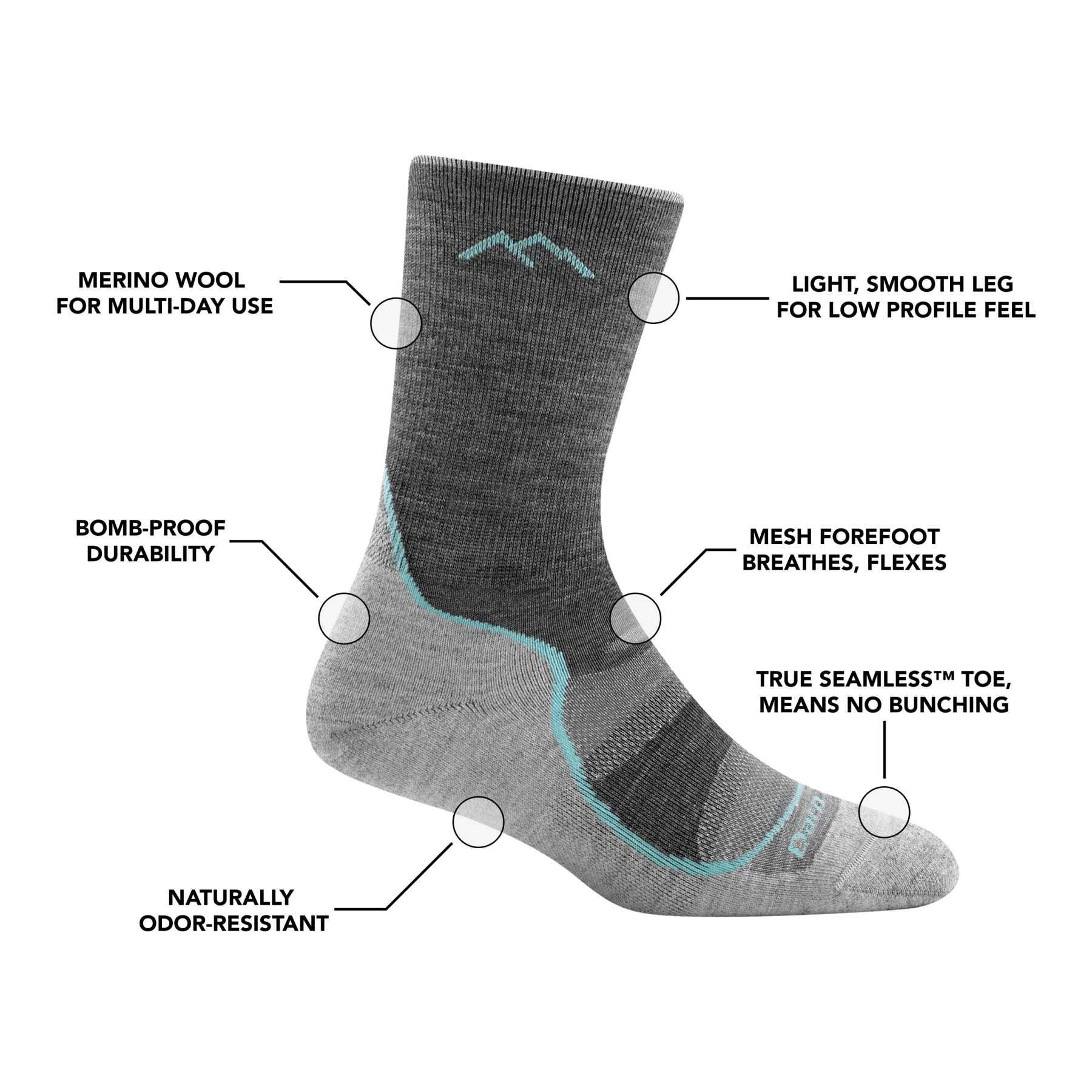 Light Hiker Micro Crew Lightweight Hiking Sock for Women - F25