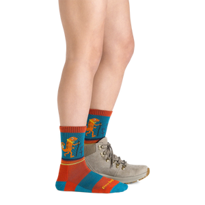 Kids Sal Micro Crew Lightweight Hiking Sock - Lava