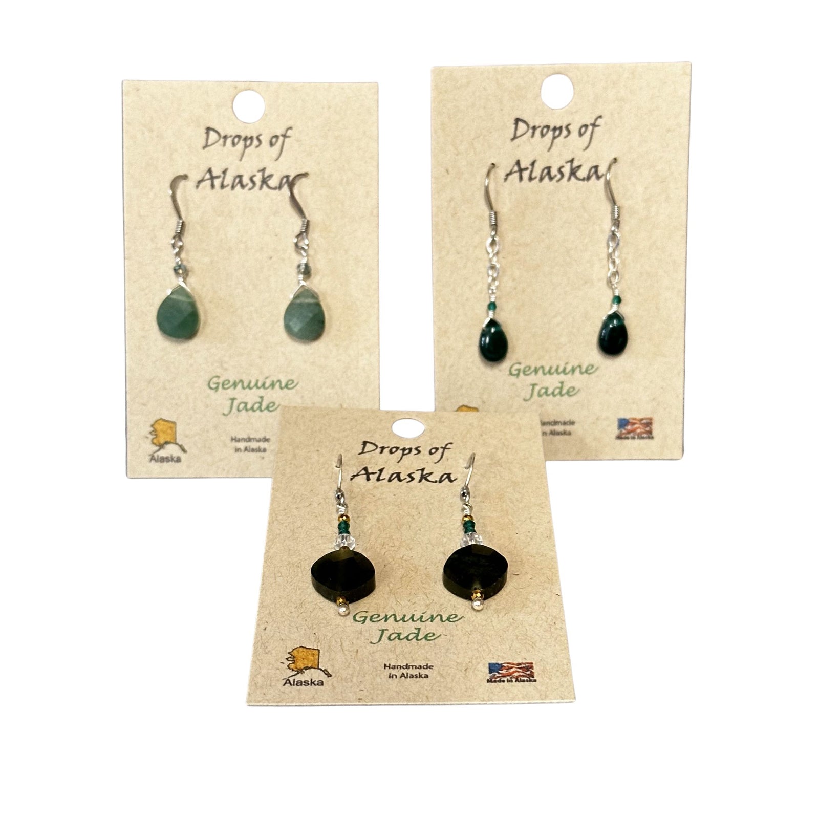 Memory Drops of AK Earring Pair - Nephrite Jade