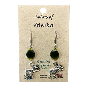 Memory Drops of AK Earring Pair - Nephrite Jade