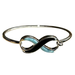 Infinity Bracelet Larimar and Sand 7in
