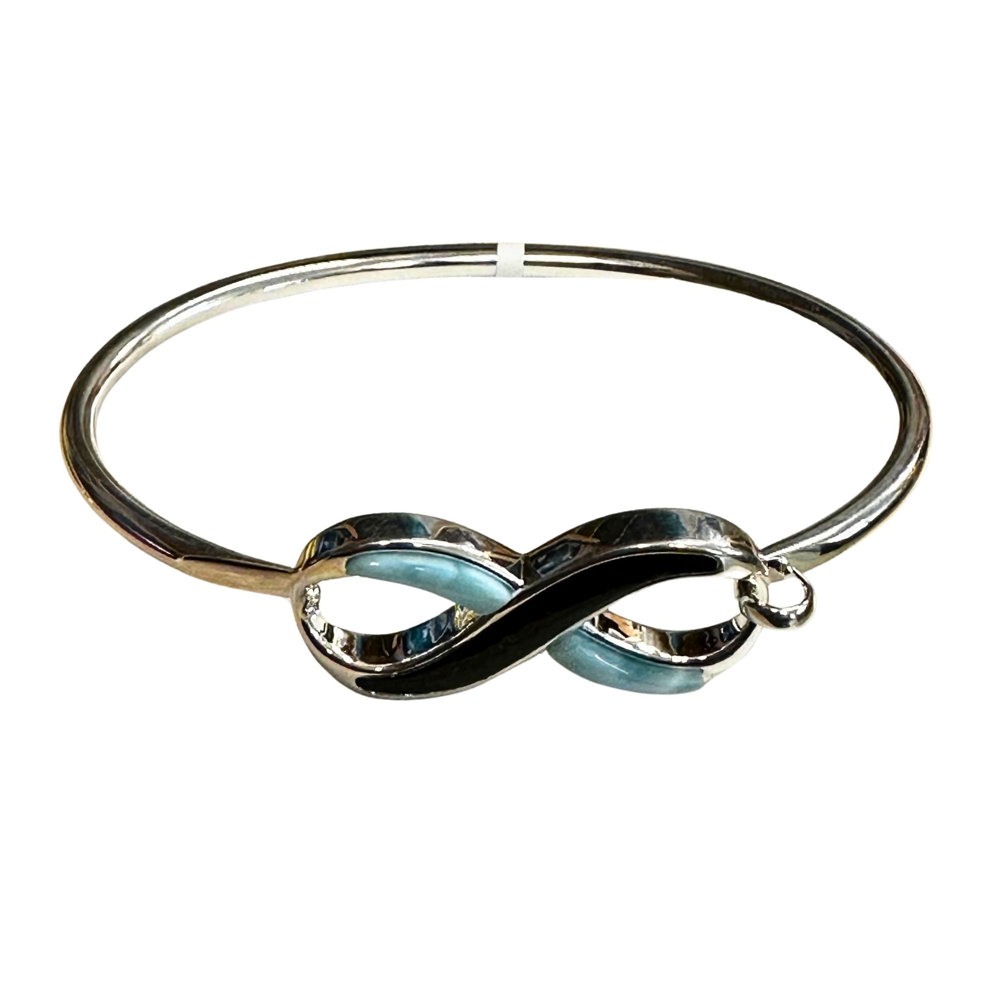 Infinity Bracelet Larimar and Sand 7in