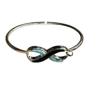 Infinity Bracelet Larimar and Sand 7in