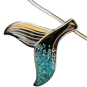 Blue Whale Necklace - Turquoise Gradient