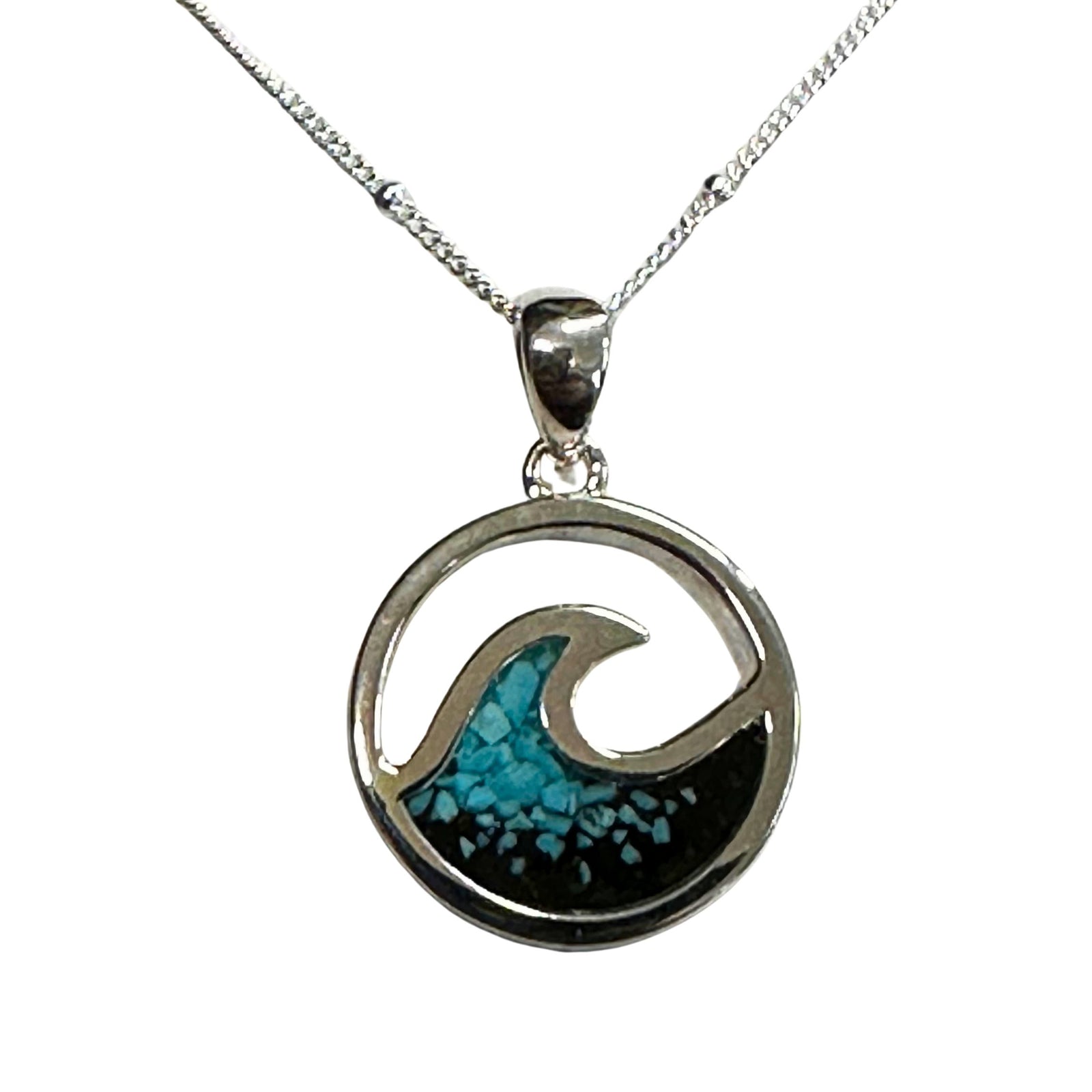 Cresting Wave Necklace - Turquoise Gradient